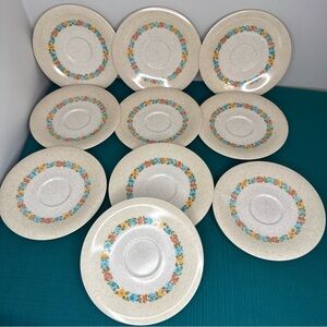 10x Vintage Oneida Premier Melamine Floral Garland 6” Bread Dessert Plates
